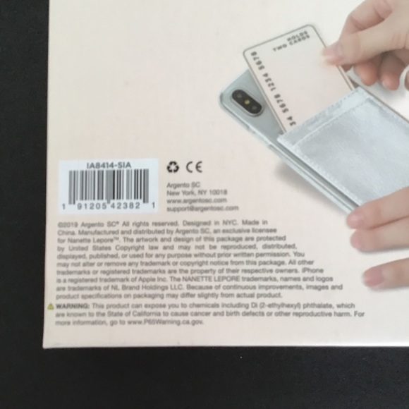 NANETTE LEPORE SILVER GLITTER PHONE POCKET… - Picture 6 of 8